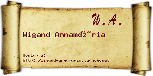 Wigand Annamária névjegykártya